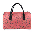 Cute Dachshund Pattern Print Leather Duffel Bag