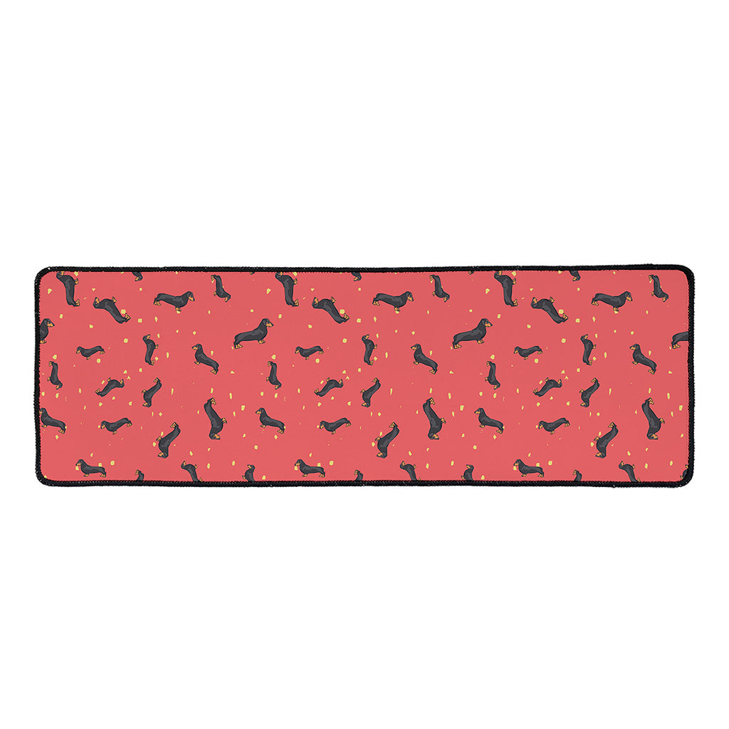 Cute Dachshund Pattern Print Long Kitchen Mat