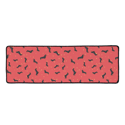 Cute Dachshund Pattern Print Long Kitchen Mat