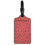 Cute Dachshund Pattern Print Luggage Tag