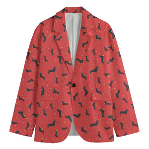 Cute Dachshund Pattern Print Men's Blazer