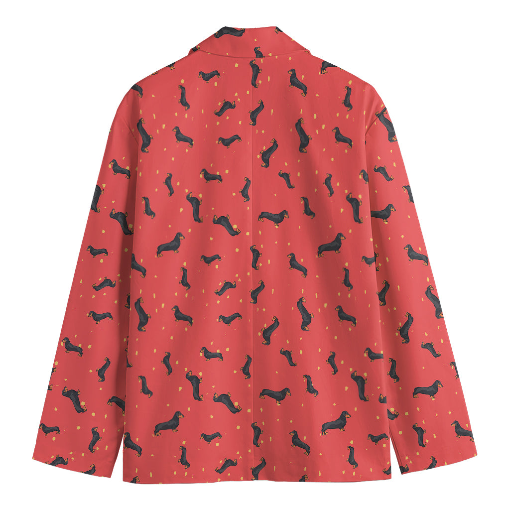 Cute Dachshund Pattern Print Men's Blazer