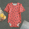 Cute Dachshund Pattern Print Men's Bodysuit