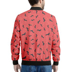 Cute Dachshund Pattern Print Men's Bomber Jacket