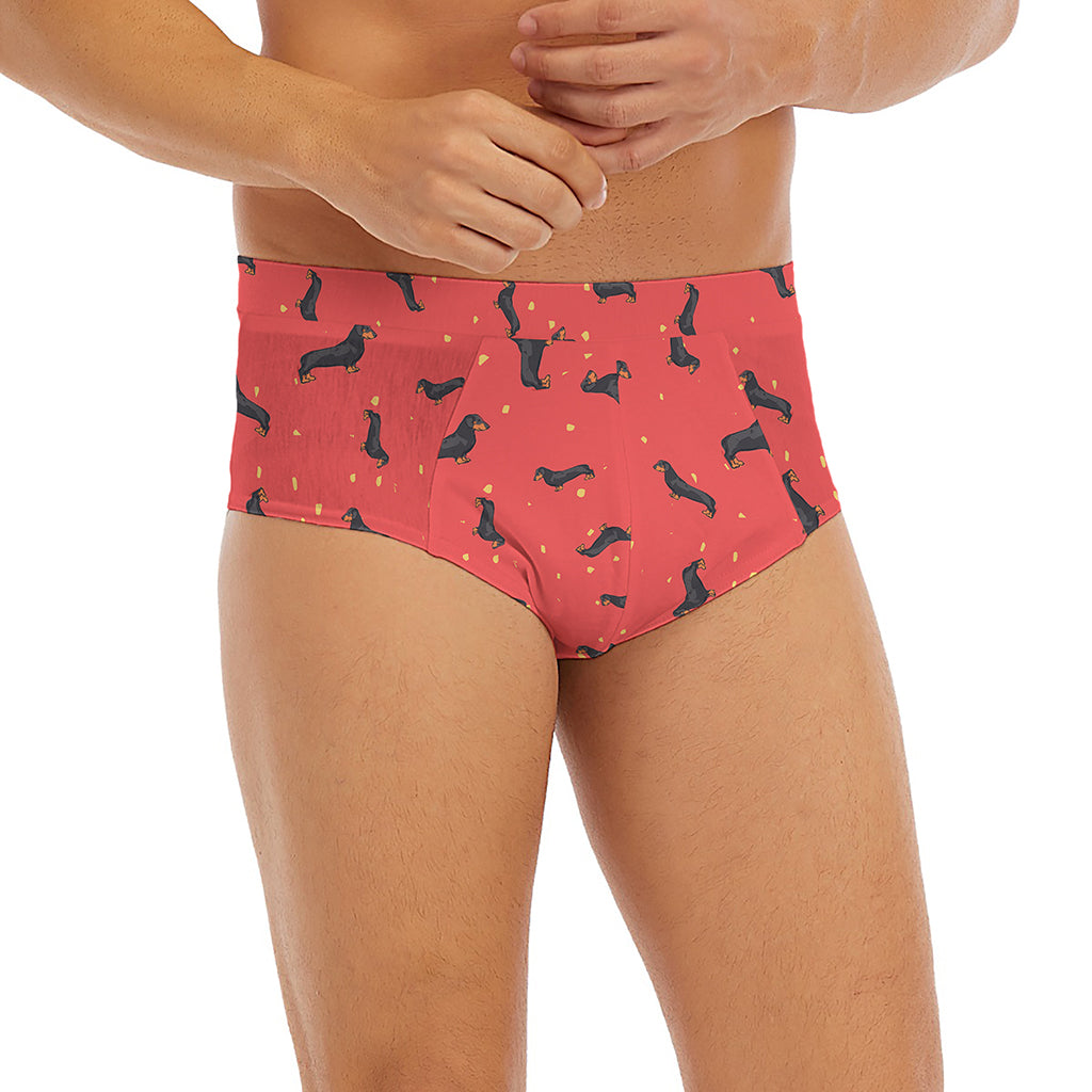 Cute Dachshund Pattern Print Men's Briefs