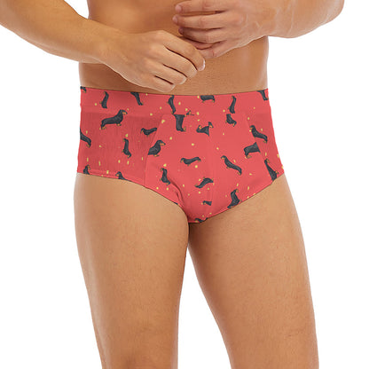 Cute Dachshund Pattern Print Men's Briefs