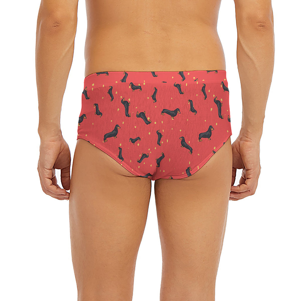 Cute Dachshund Pattern Print Men's Briefs