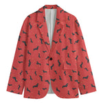 Cute Dachshund Pattern Print Men's Cotton Blazer