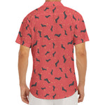 Cute Dachshund Pattern Print Men's Deep V-Neck Shirt