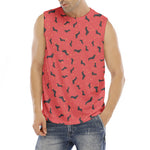 Cute Dachshund Pattern Print Men's Fitness Tank Top