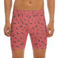 Cute Dachshund Pattern Print Men's Long Boxer Briefs