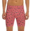 Cute Dachshund Pattern Print Men's Long Boxer Briefs