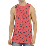 Cute Dachshund Pattern Print Men's Muscle Tank Top