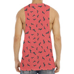 Cute Dachshund Pattern Print Men's Muscle Tank Top