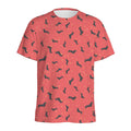Cute Dachshund Pattern Print Men's Athletic T-Shirt