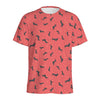 Cute Dachshund Pattern Print Men's Sports T-Shirt