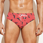 Cute Dachshund Pattern Print Men's Swim Briefs