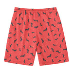 Cute Dachshund Pattern Print Men's Swim Trunks