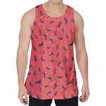 Cute Dachshund Pattern Print Men's Velvet Tank Top