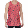 Cute Dachshund Pattern Print Men's Velvet Tank Top