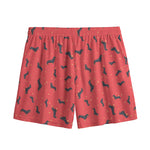 Cute Dachshund Pattern Print Mesh Shorts