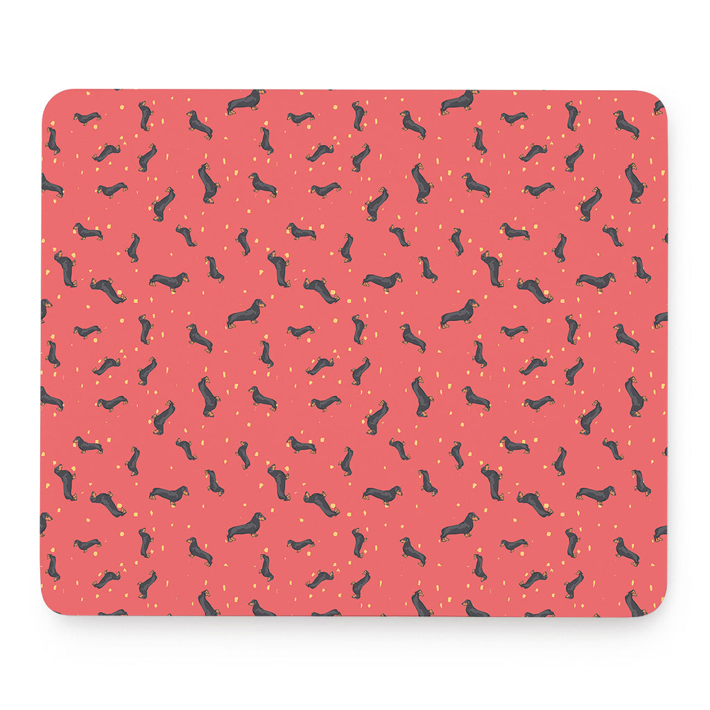 Cute Dachshund Pattern Print Mouse Pad