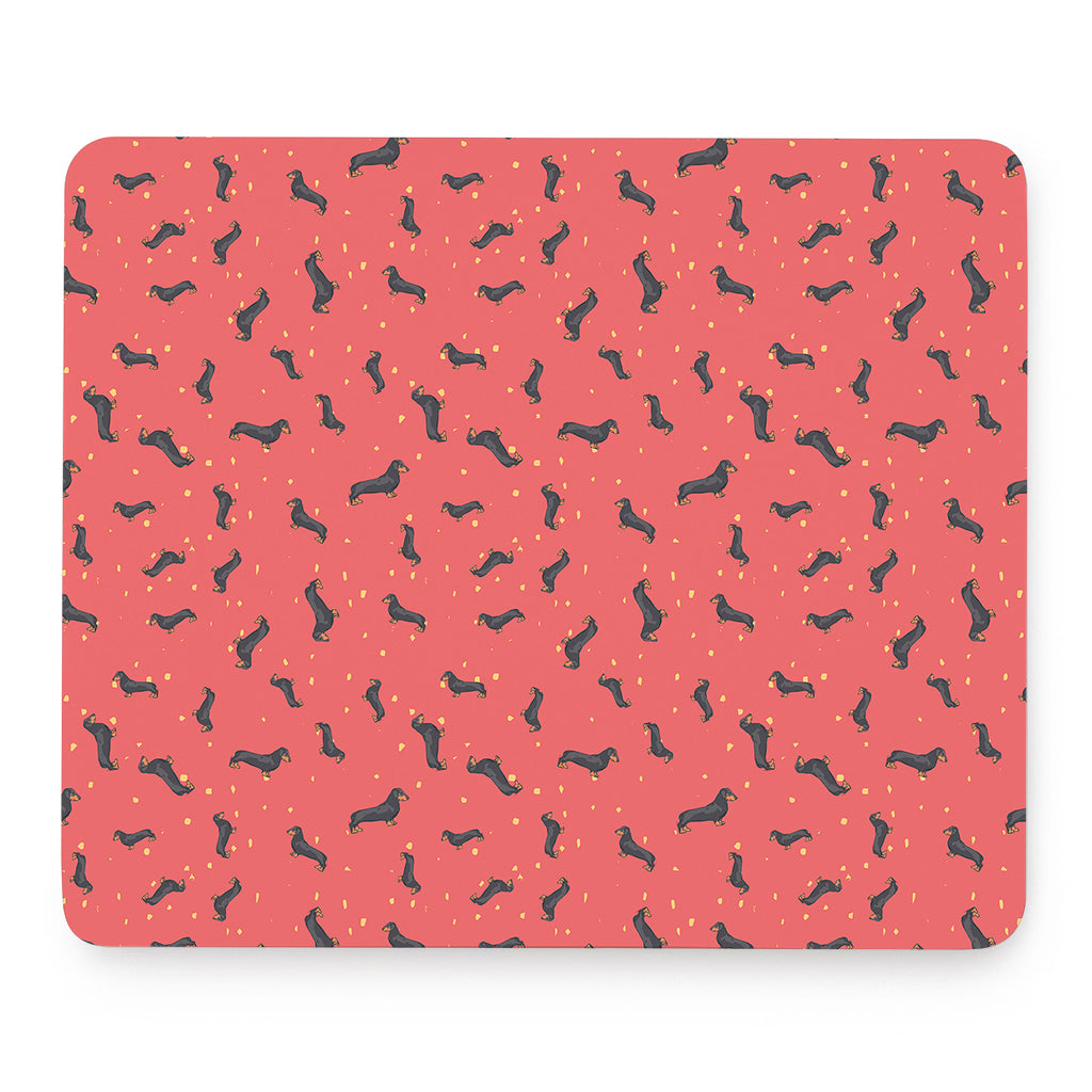 Cute Dachshund Pattern Print Mouse Pad