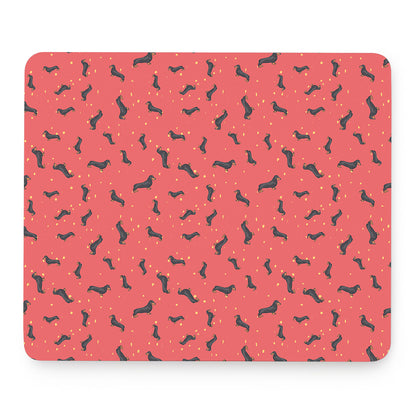 Cute Dachshund Pattern Print Mouse Pad