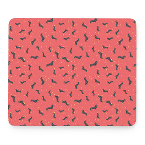 Cute Dachshund Pattern Print Mouse Pad