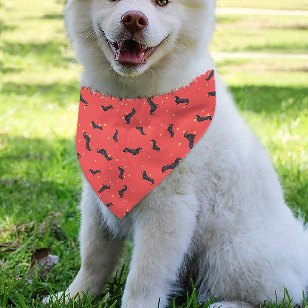 Cute Dachshund Pattern Print Over The Collar Dog Bandana