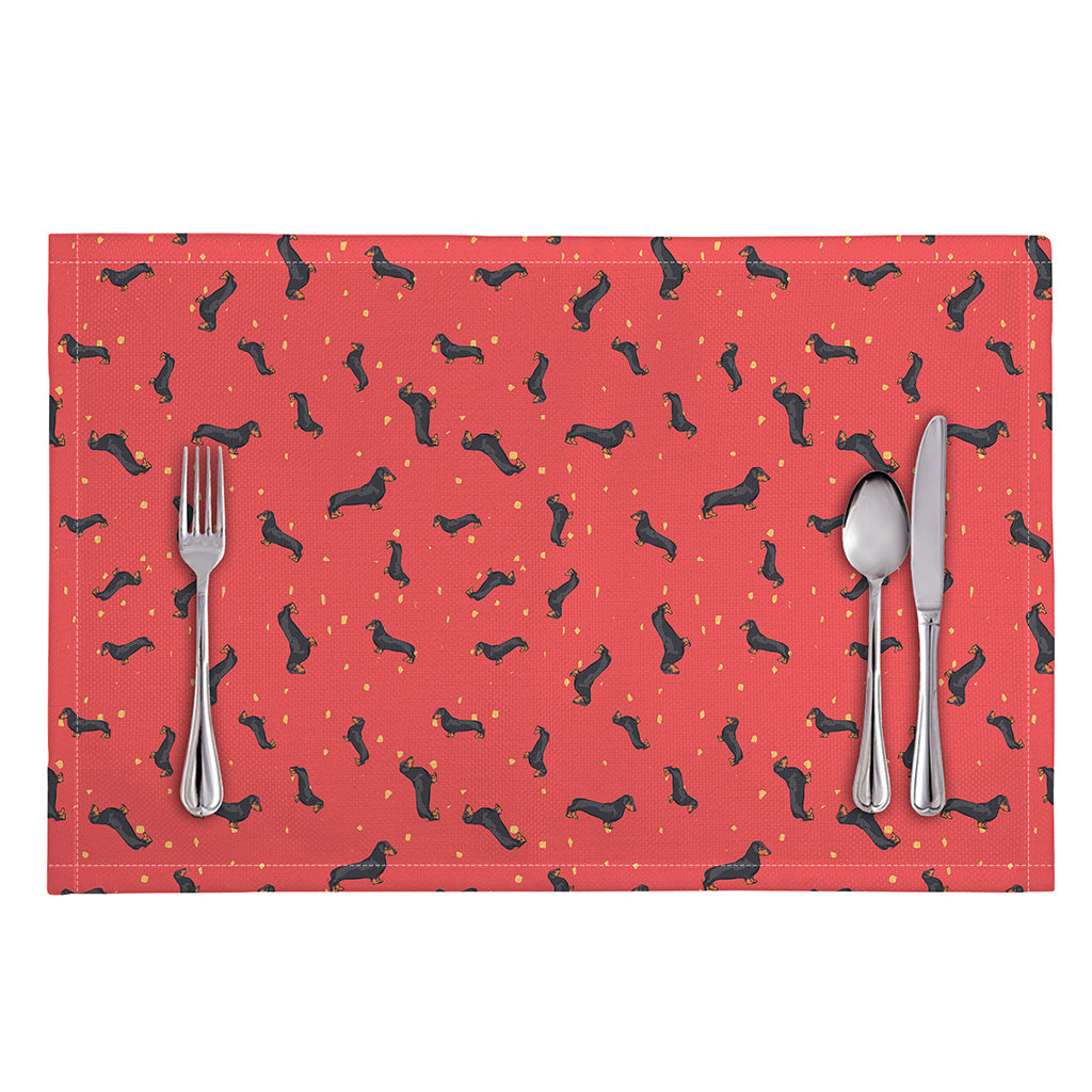 Cute Dachshund Pattern Print Placemat