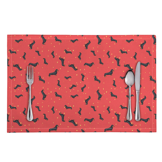 Cute Dachshund Pattern Print Placemat