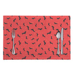 Cute Dachshund Pattern Print Placemat