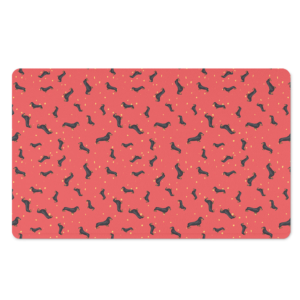 Cute Dachshund Pattern Print Polyester Doormat