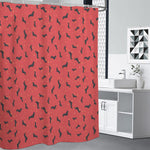 Cute Dachshund Pattern Print Premium Shower Curtain