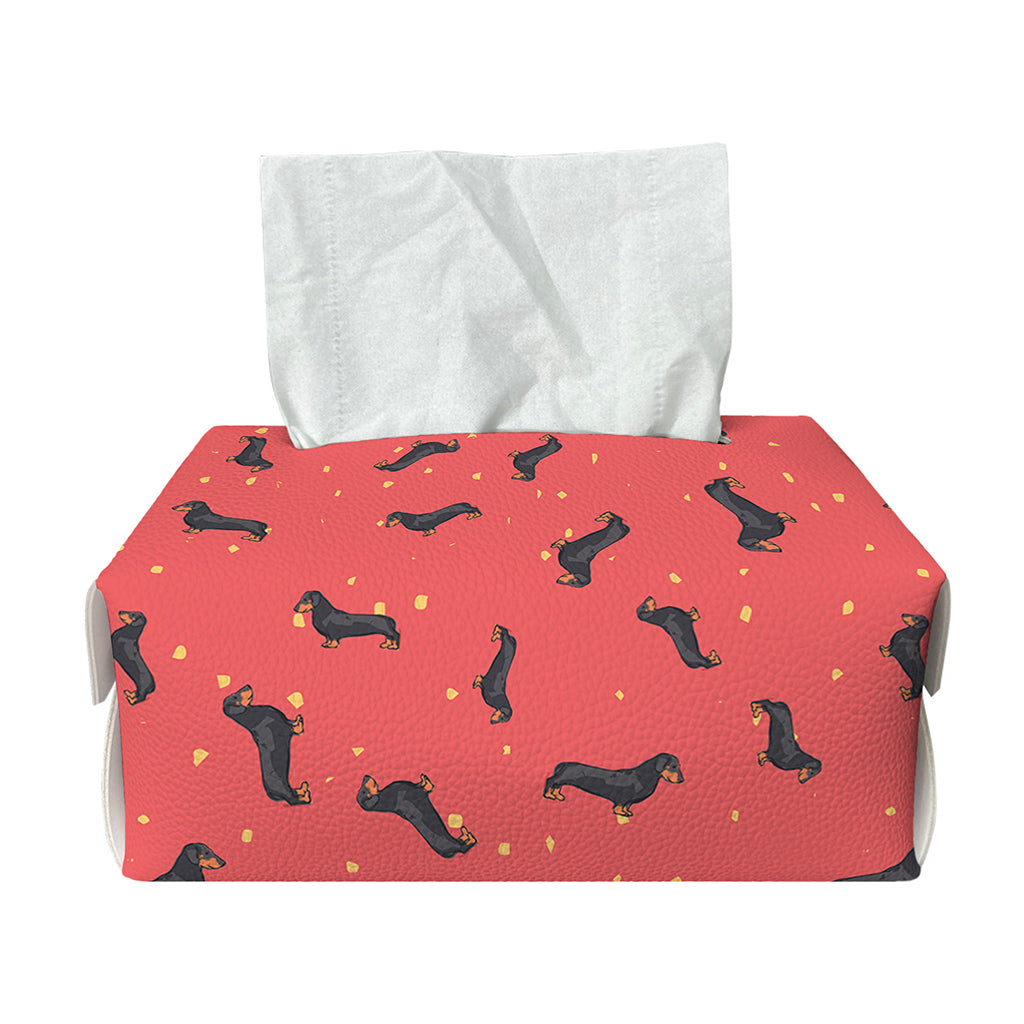 Cute Dachshund Pattern Print Rectangle Tissue Box Cover