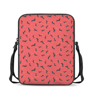 Cute Dachshund Pattern Print Rectangular Crossbody Bag