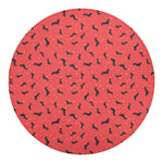 Cute Dachshund Pattern Print Round Blanket