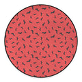 Cute Dachshund Pattern Print Round Floor Mat