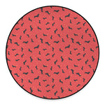 Cute Dachshund Pattern Print Round Floor Mat