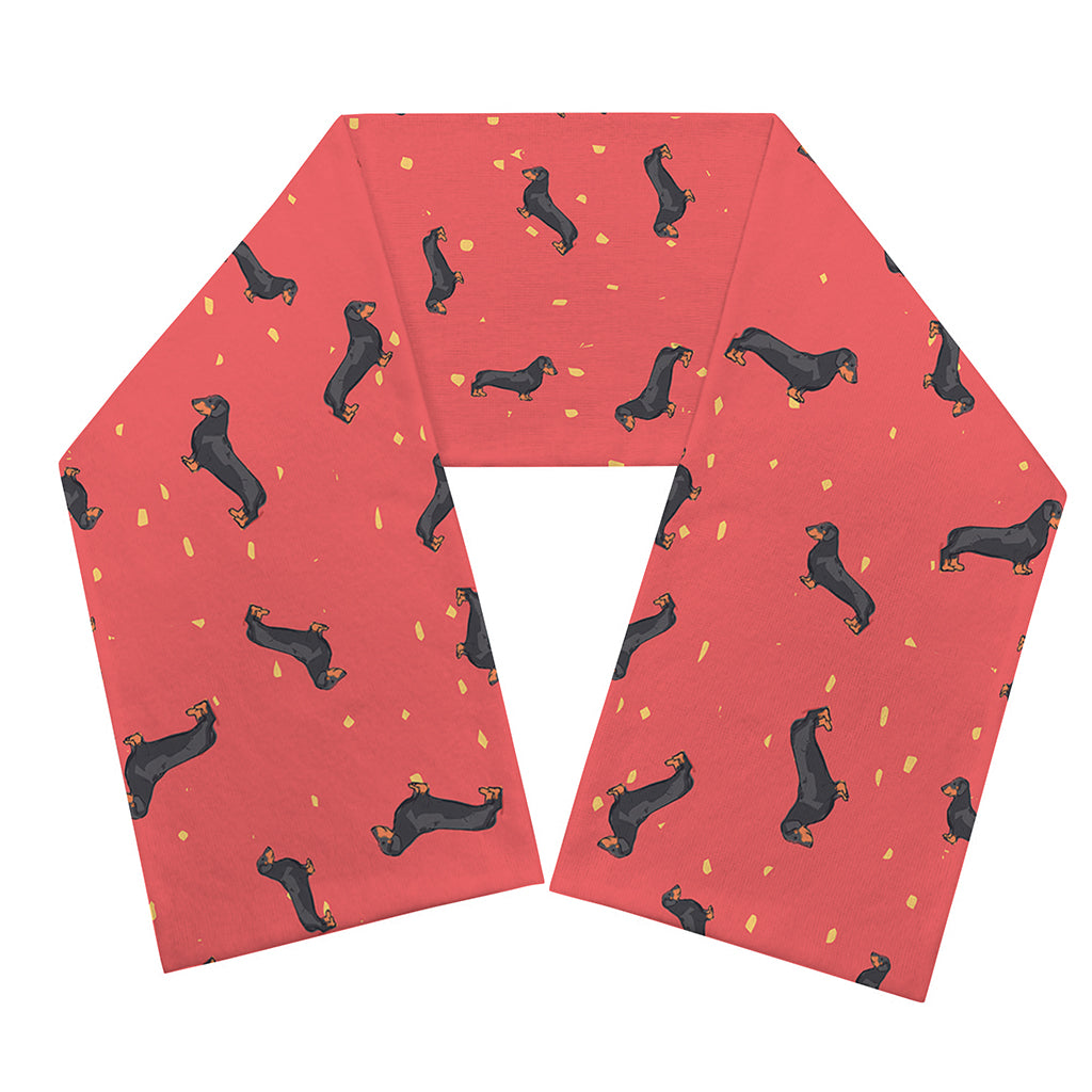 Cute Dachshund Pattern Print Scarf