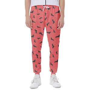 Cute Dachshund Pattern Print Scuba Joggers