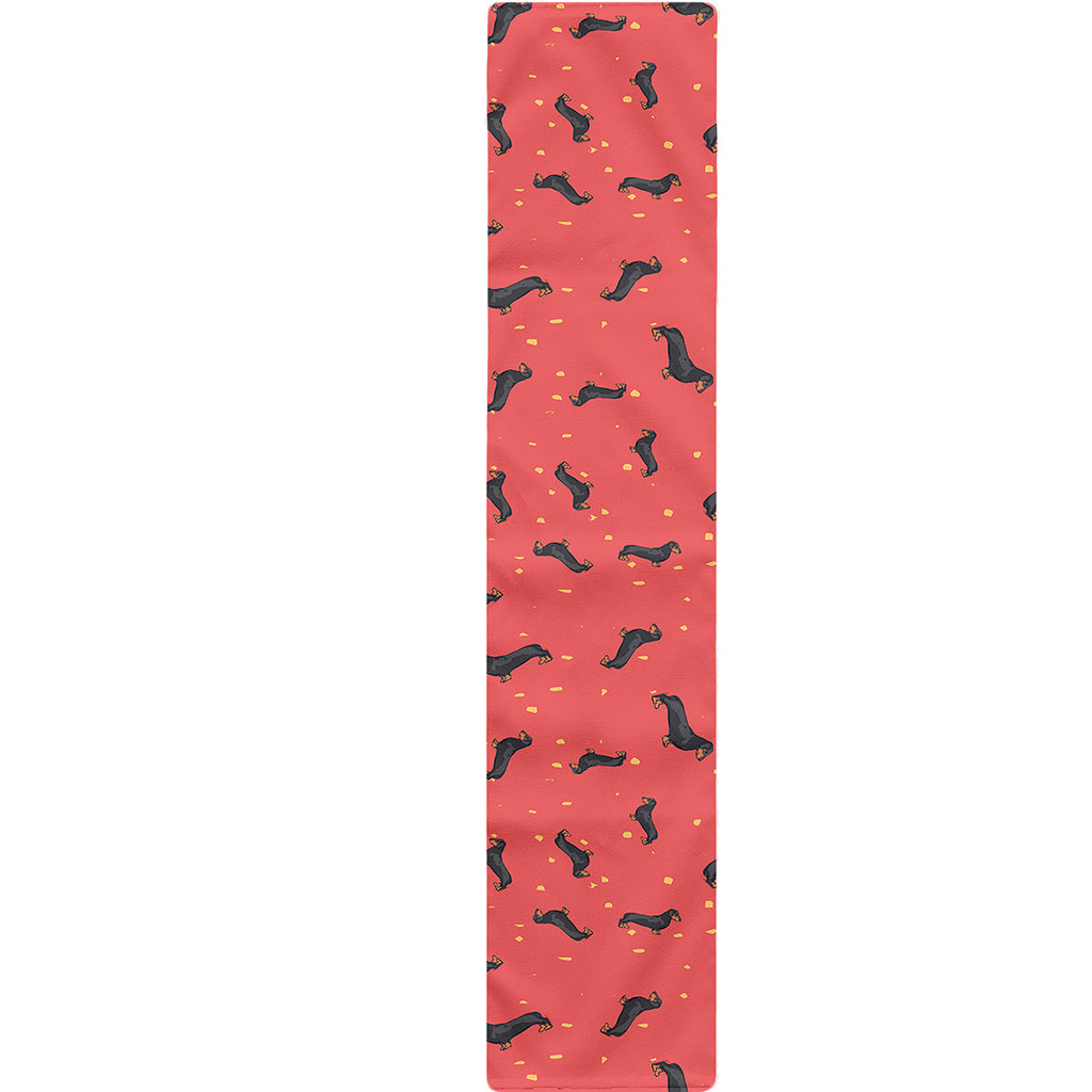 Cute Dachshund Pattern Print Table Runner
