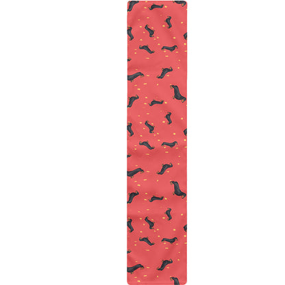Cute Dachshund Pattern Print Table Runner