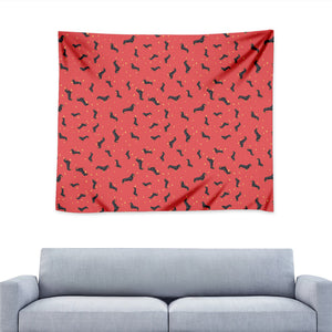 Cute Dachshund Pattern Print Tapestry