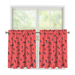 Cute Dachshund Pattern Print Tier Curtains