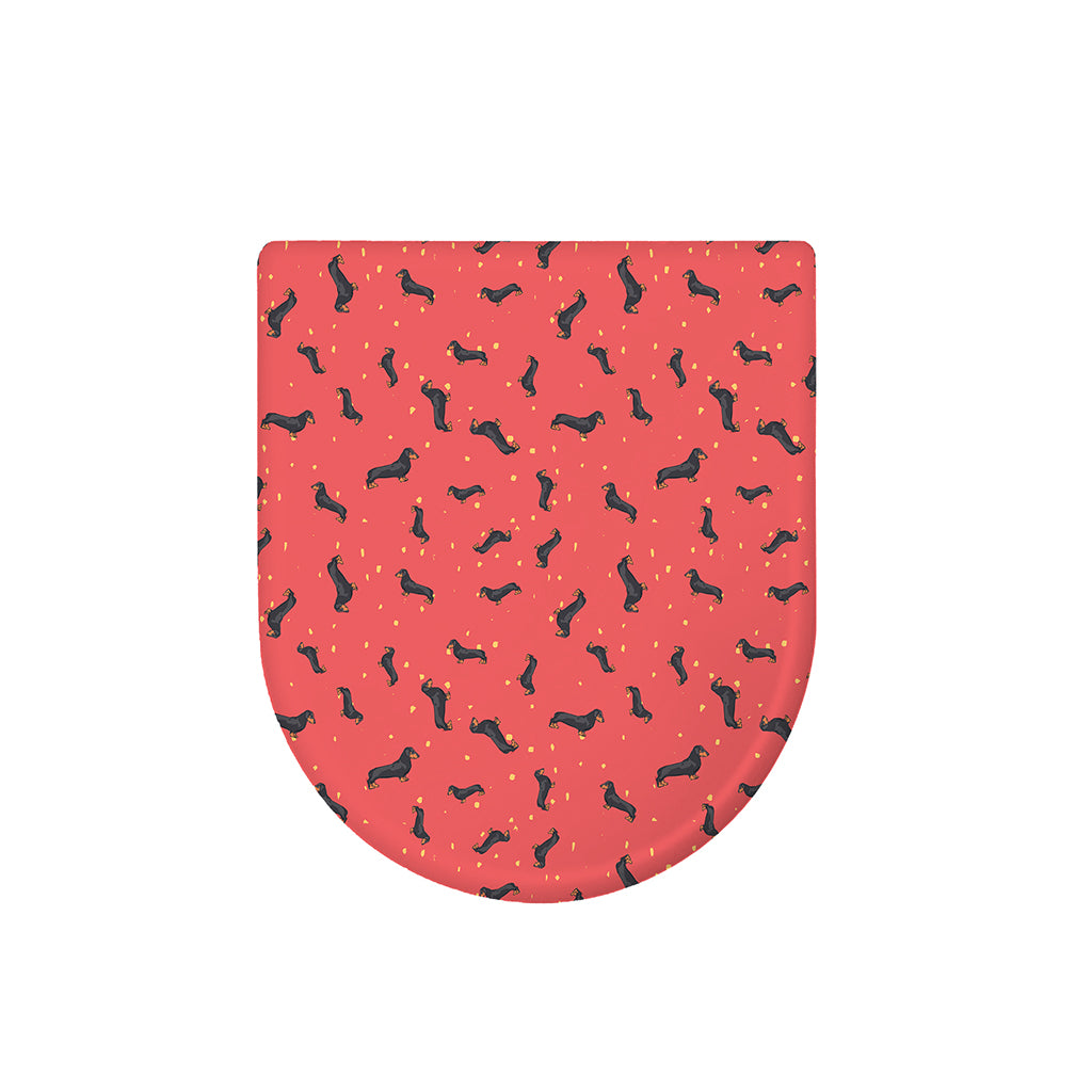 Cute Dachshund Pattern Print Toilet Lid Cover