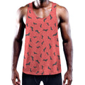 Cute Dachshund Pattern Print Men's Workout Tank Top