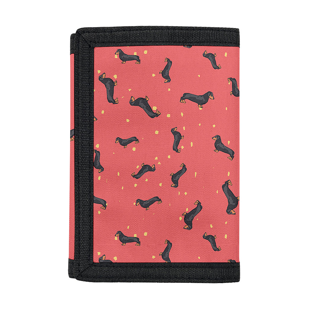 Cute Dachshund Pattern Print Trifold Wallet
