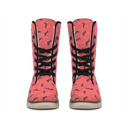 Cute Dachshund Pattern Print Winter Boots